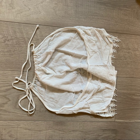 Foreign Exchange White Halter Cropped Top - Picture 2 of 2